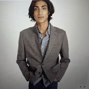 Men's J. Crew Knit Wool Cotton Blend Blazer XL Gray NWT! AX264